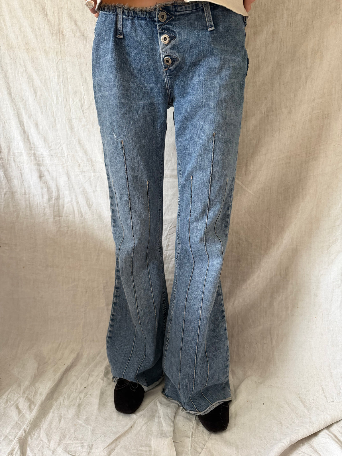 Low Rise Denim Flares