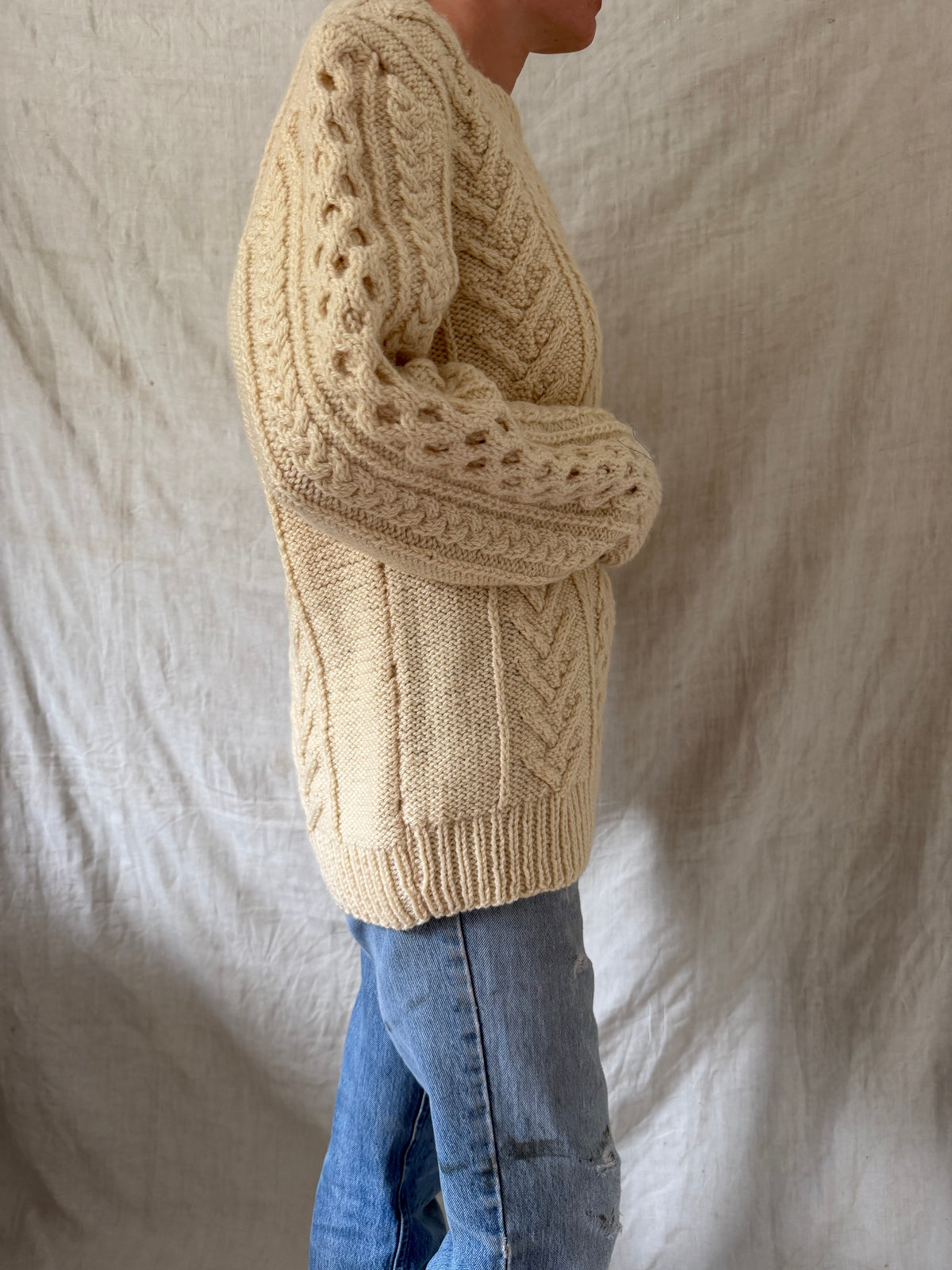 Irish Wool Fisherman Sweater 01