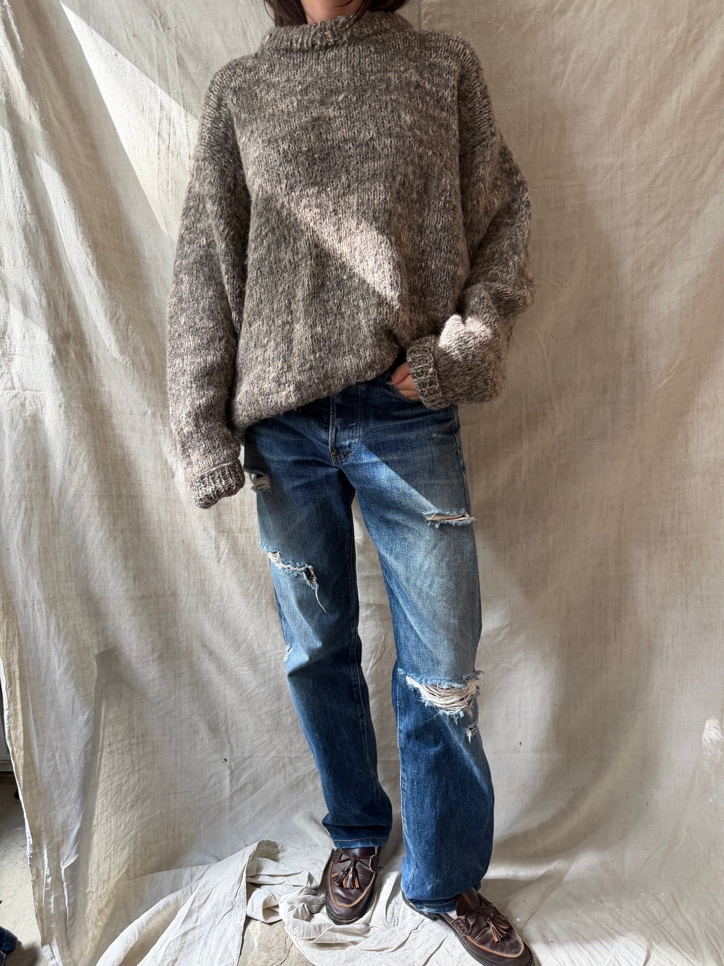 Speckled Fawn Wool Sweater