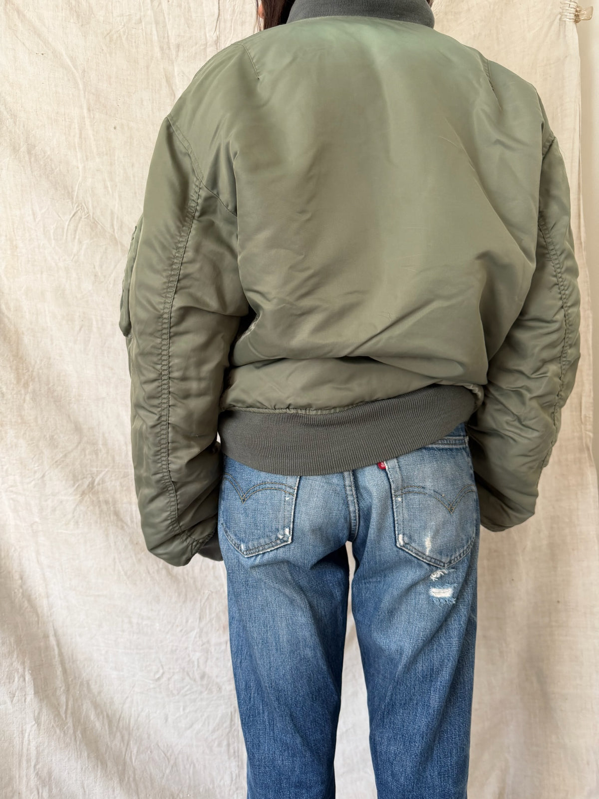 Green Aviator Bomber Jacket