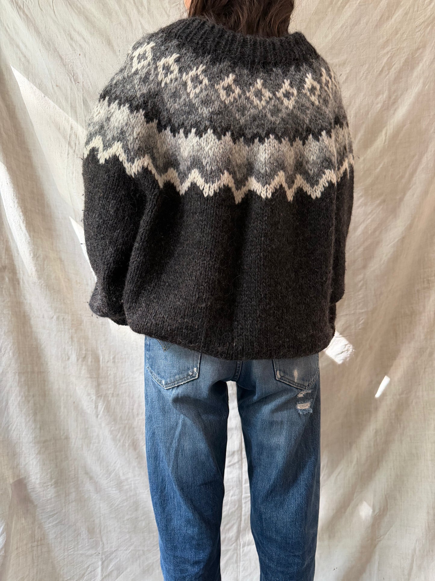 Grey + Black Icelandic Wool Sweater