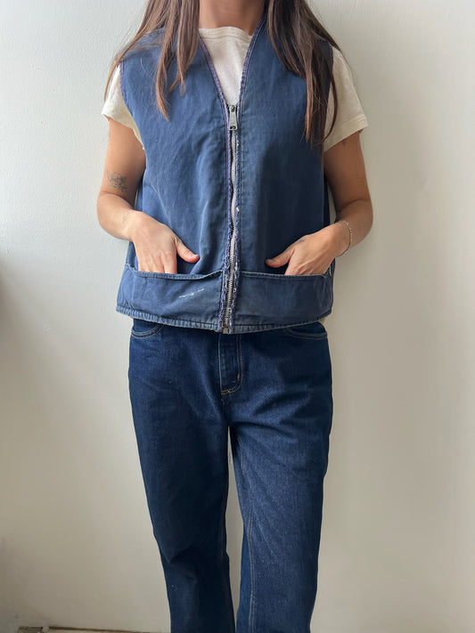 Indigo Blue Faux Shearling Vest