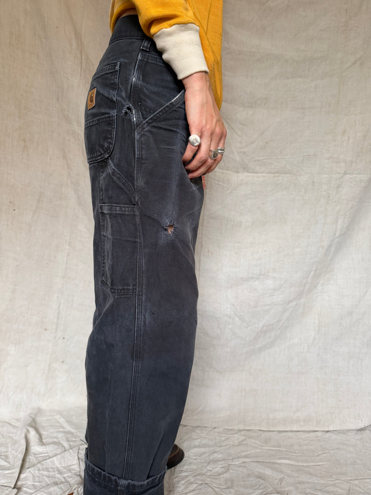 Black Faded Carhartt Pants
