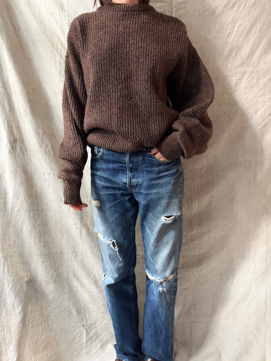 Brown Ribbed Sweater
