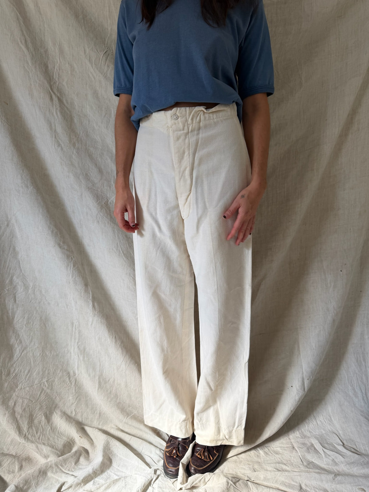 Handmade Wool Cream Trouser