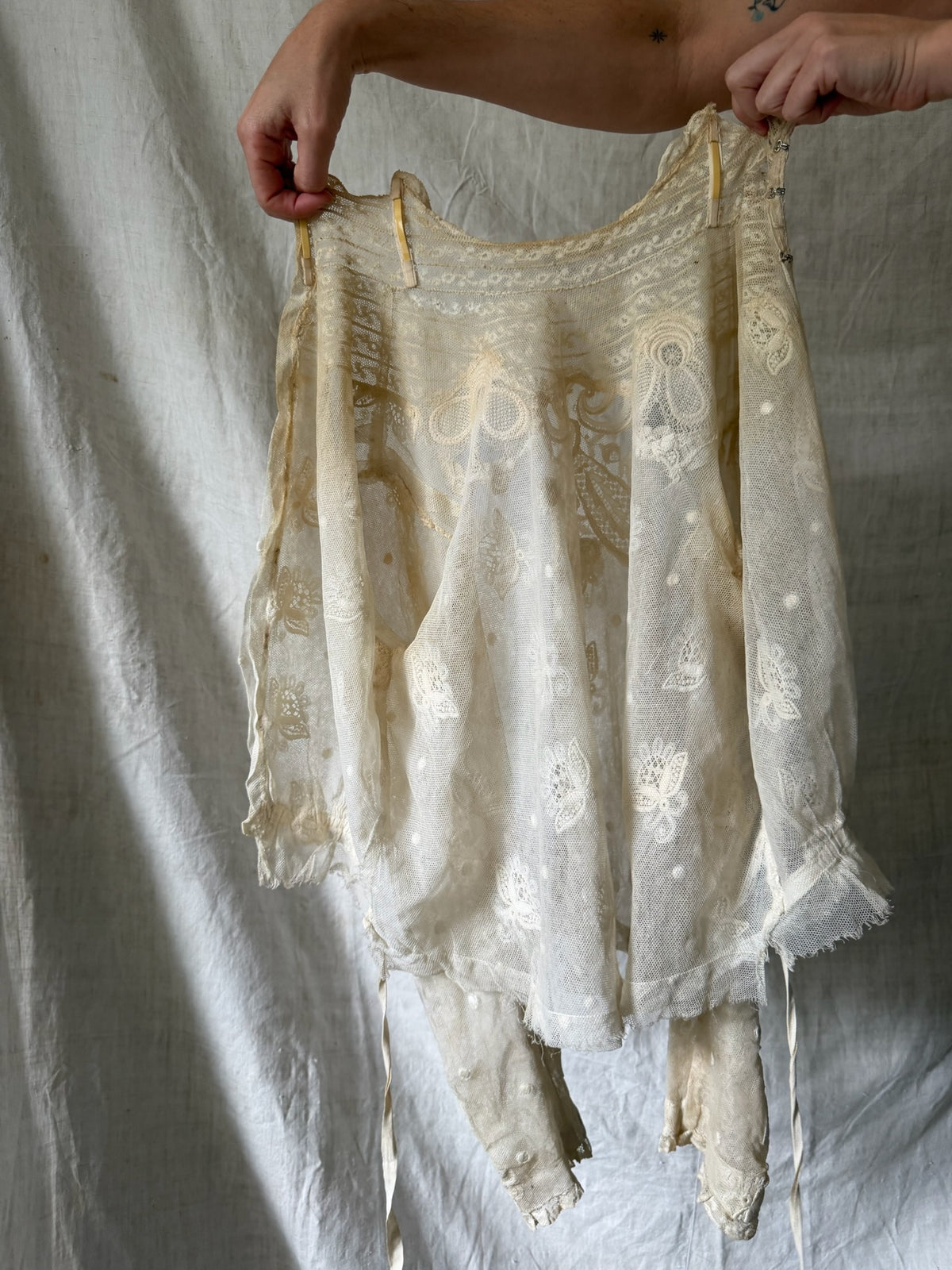 Antique Ivory Mesh Lace Blouse