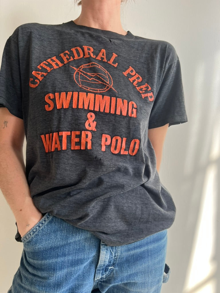 Faded Black Varsity Tee Polo Tee