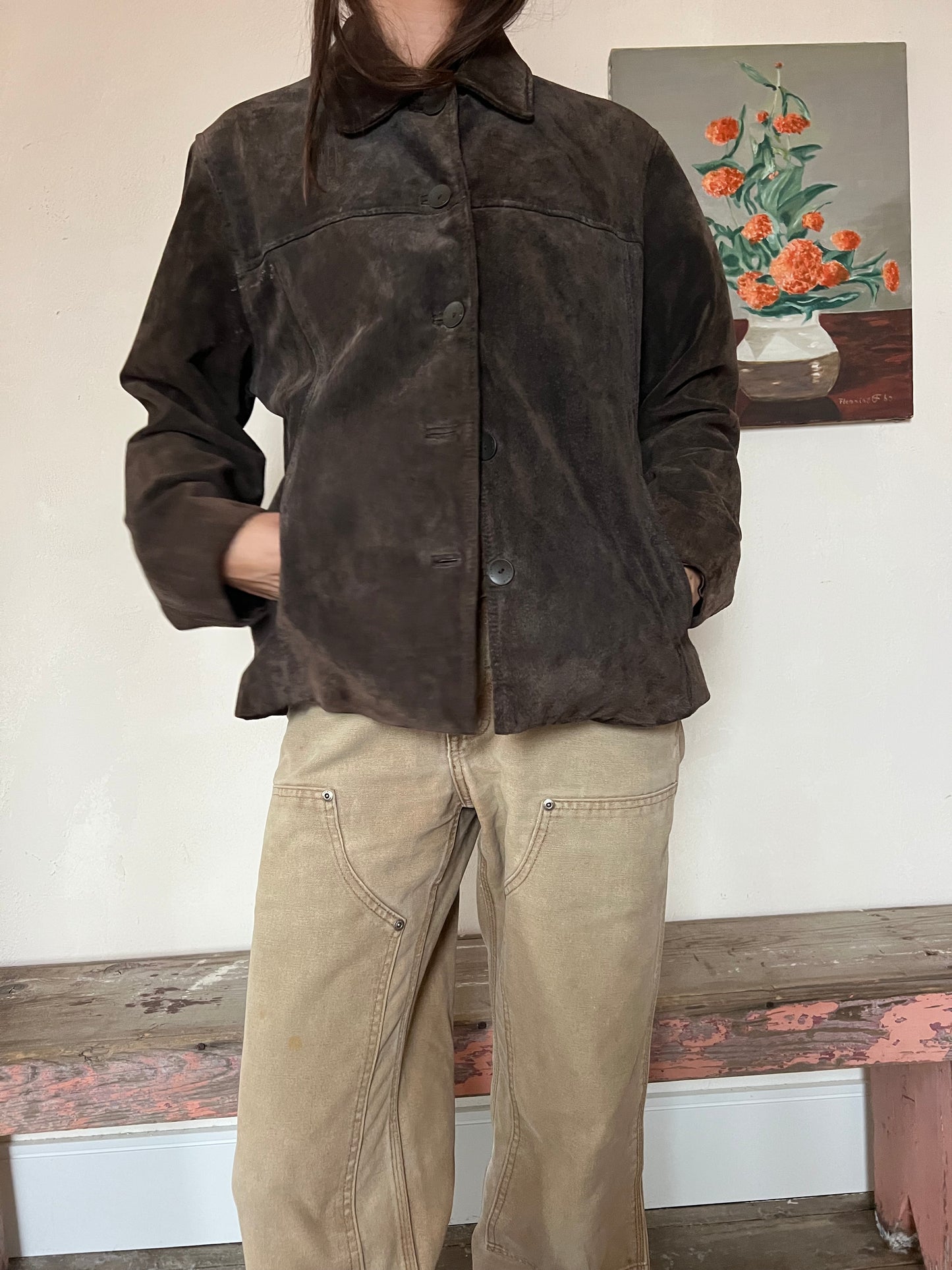 Chocolate Brown Light Suede Jacket