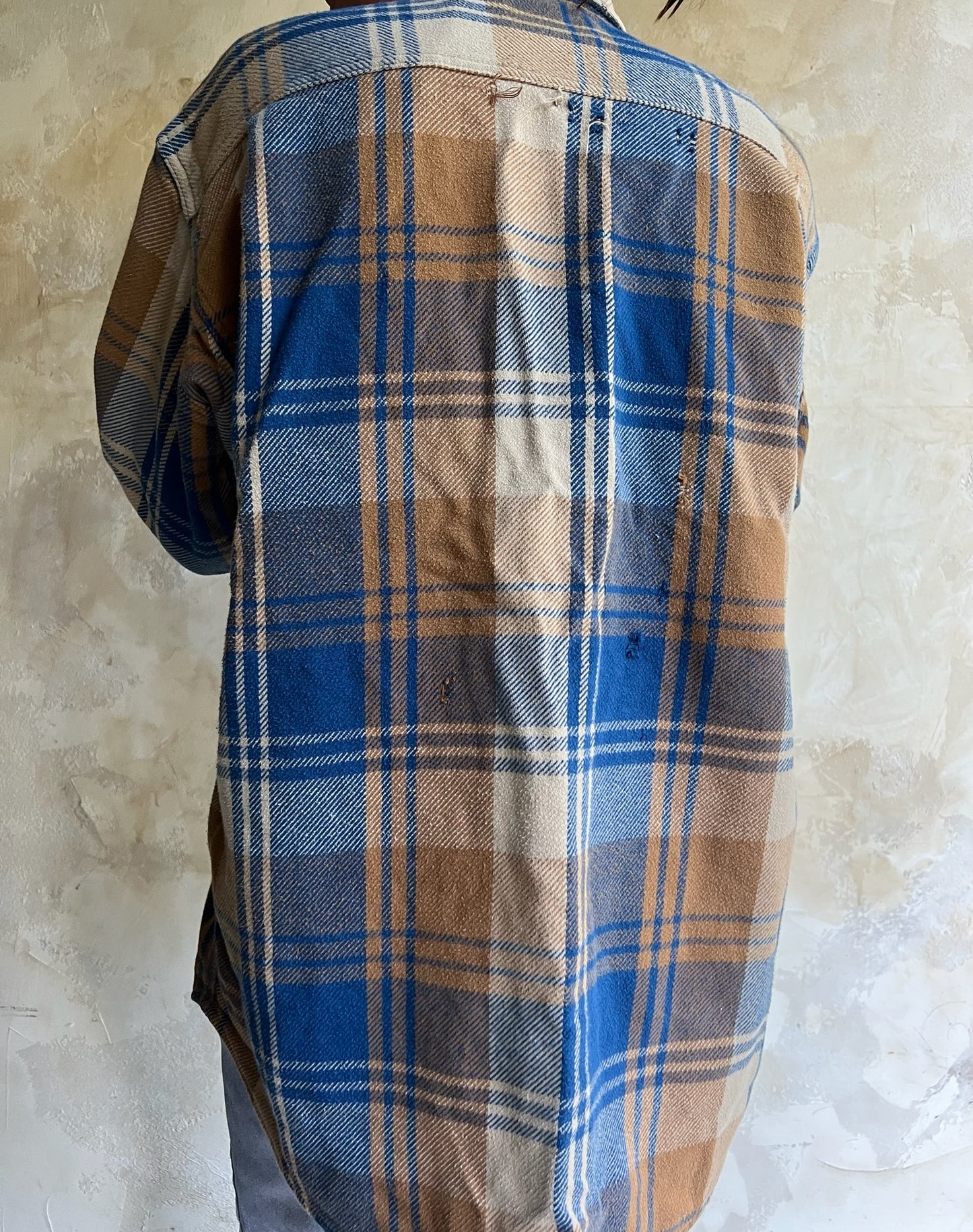 Blue and Tan Plaid Flannel
