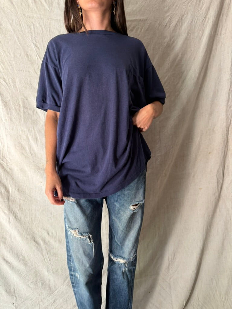 Navy Blue Pocket Tee