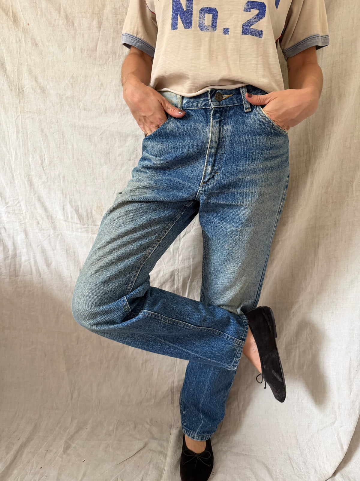 Bleached And Faded Lee Denim