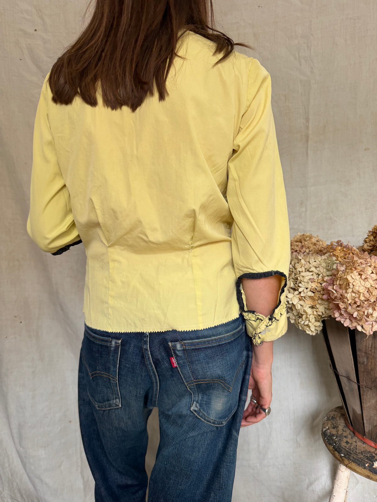 Yellow Tuxedo Blouse