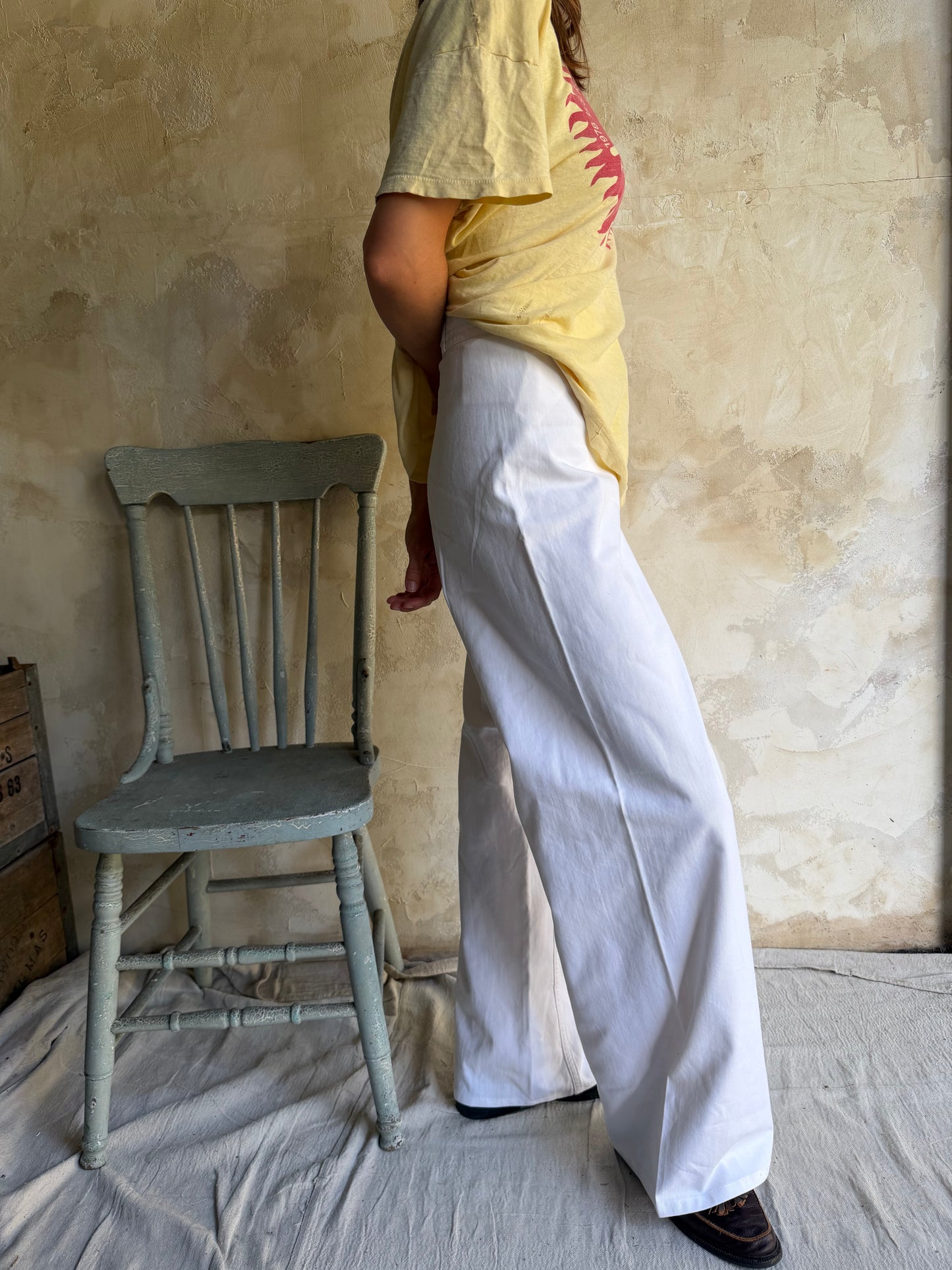White Sailors Flare Pants