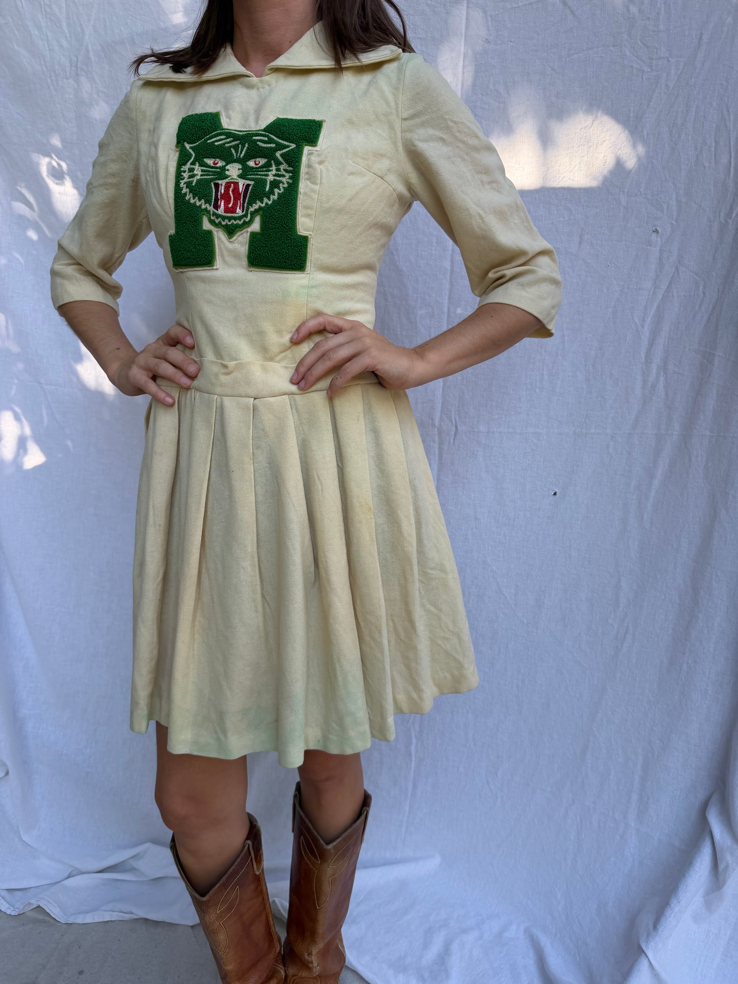 1950s Wool Cheerleading Dress