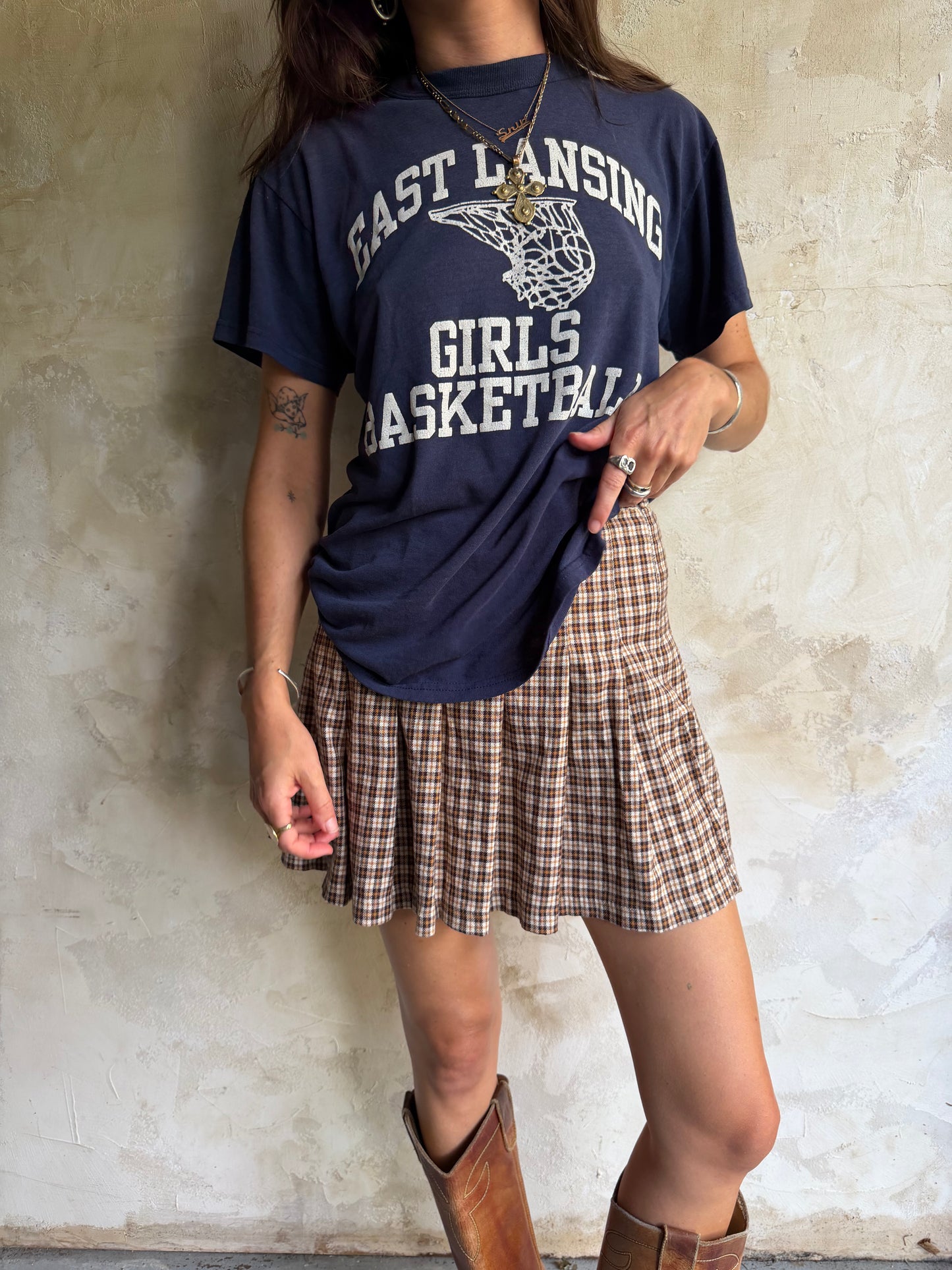 Navy East Lansing Girls Basketball Tee