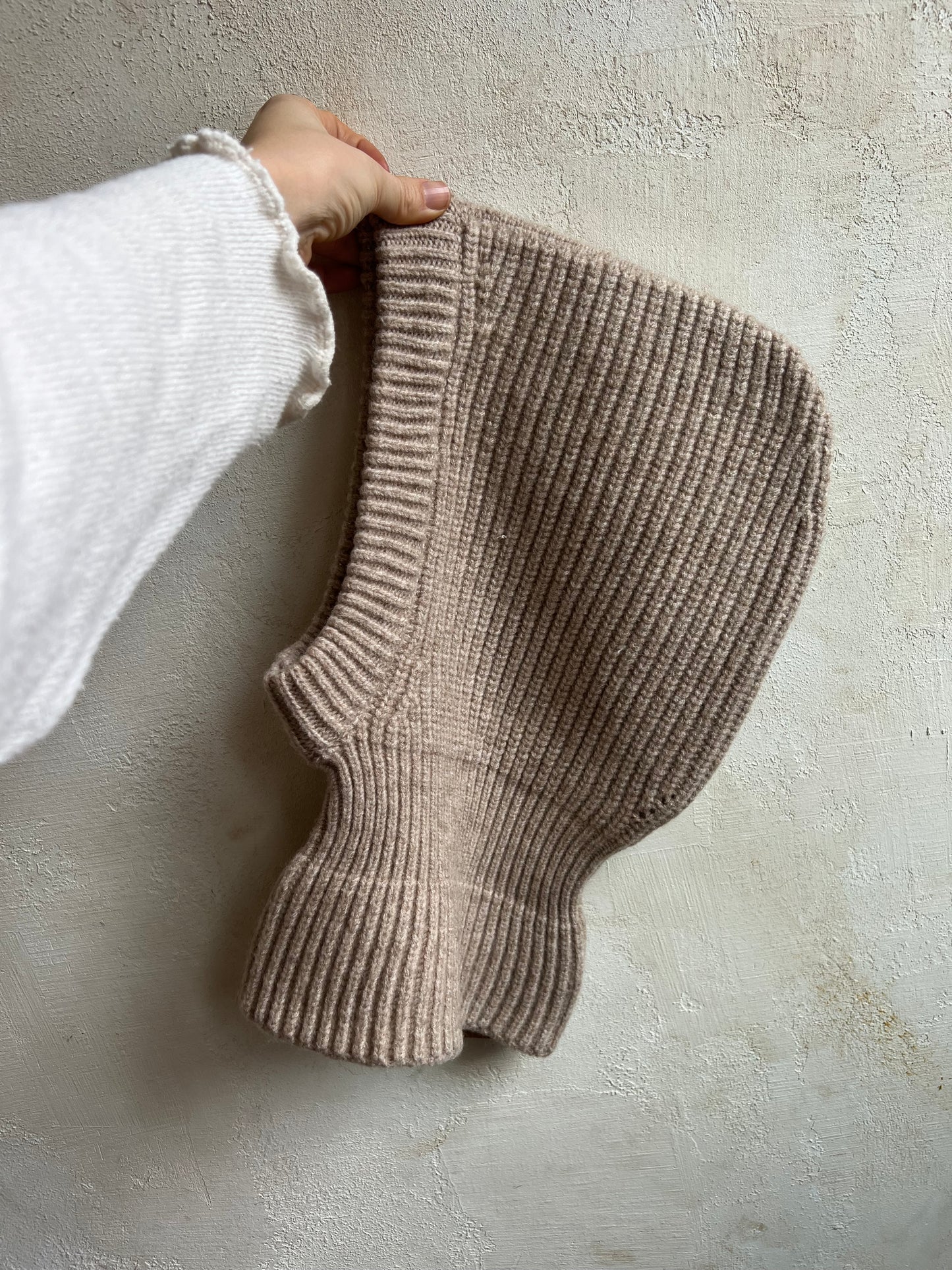 Chunky Rib Fuzzy Wool Balaclava By Billy Bamboo