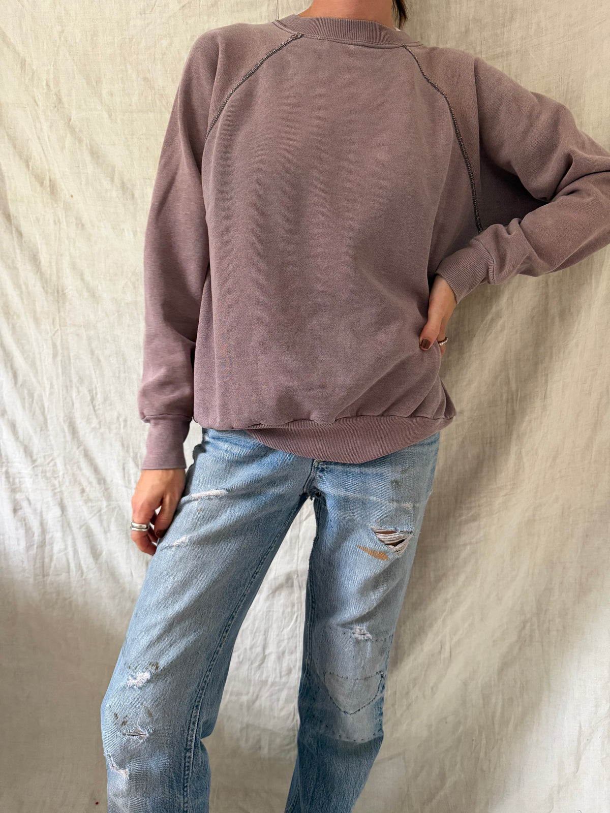 Purple Grey Crewneck
