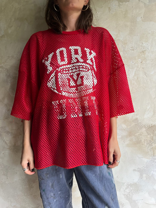 Red Mesh Football Jersey