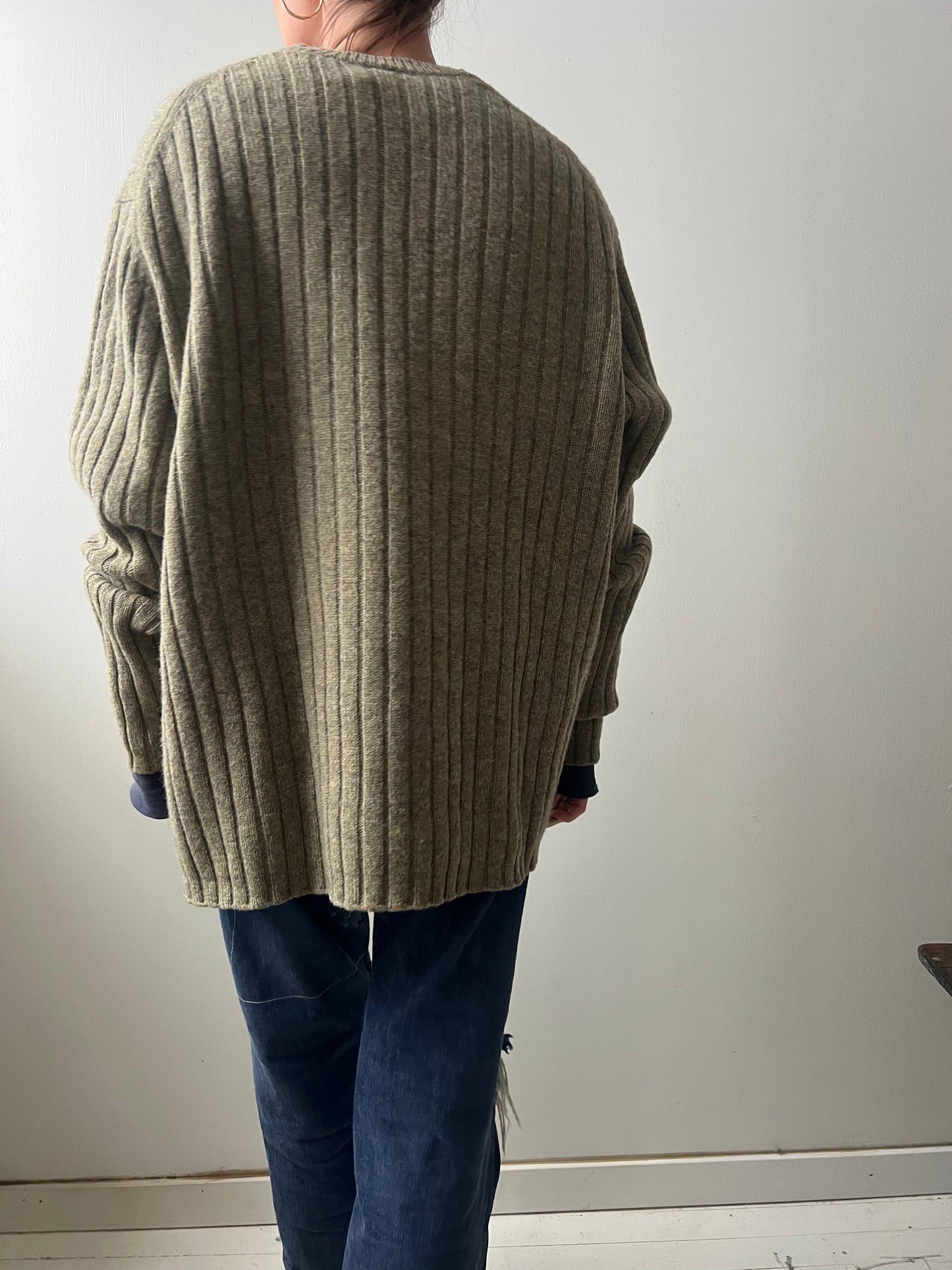Ribbed Sage Green Sweater