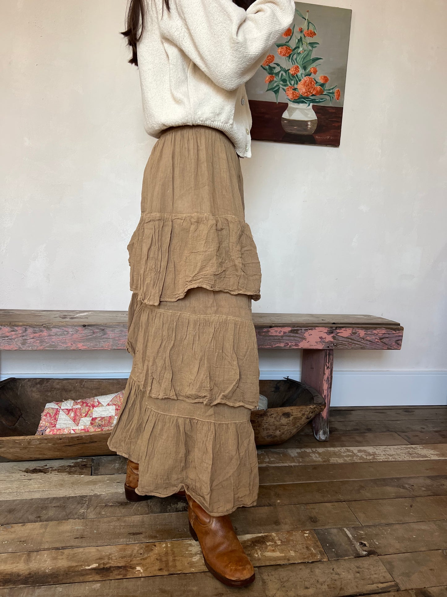 Oaxacan Wheat Ruffle Skirt