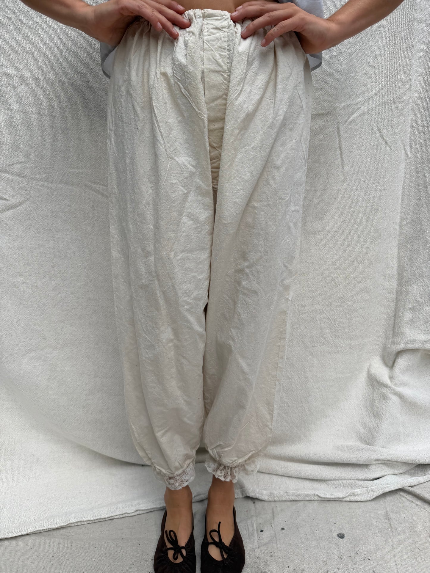 Cream Cotton Bloomer Pants