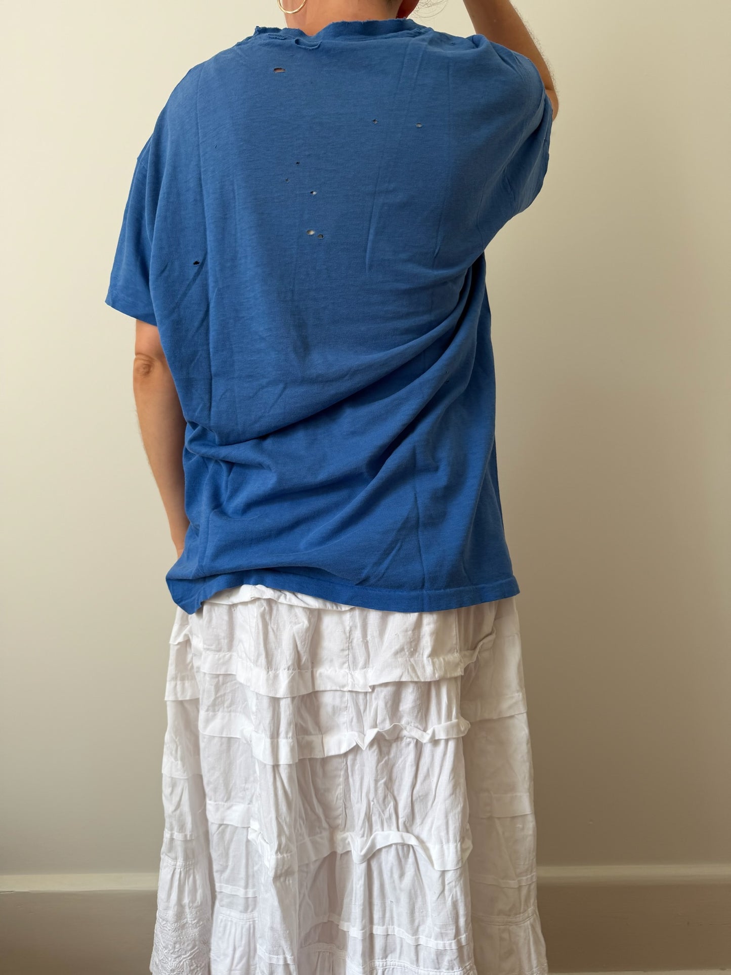 Sky Blue Distressed Tee