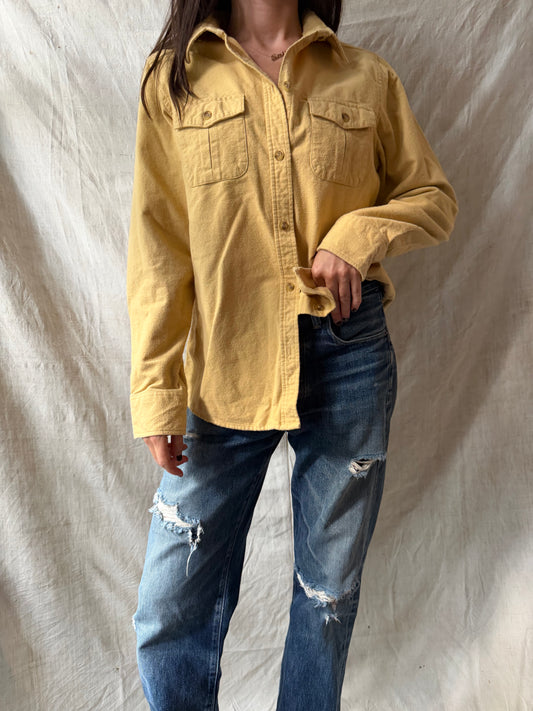 Butter Yellow Flannel Button-Up