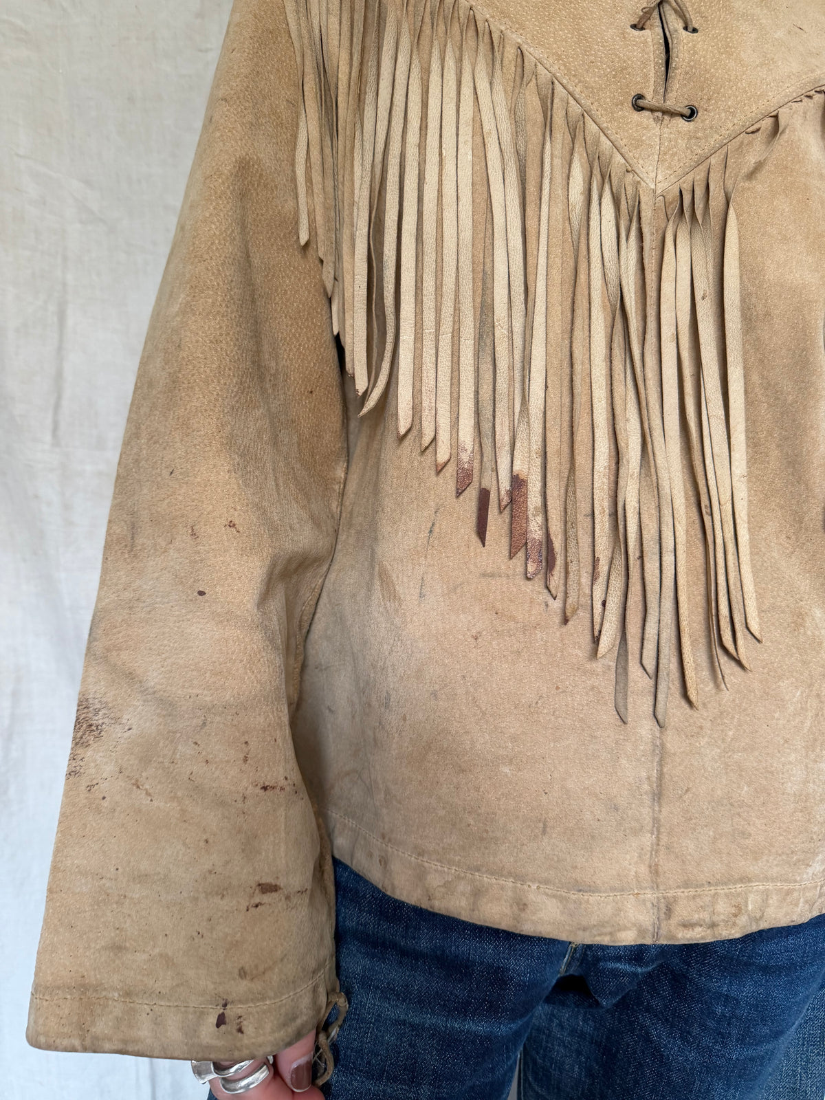 Suede Fringe Pullover