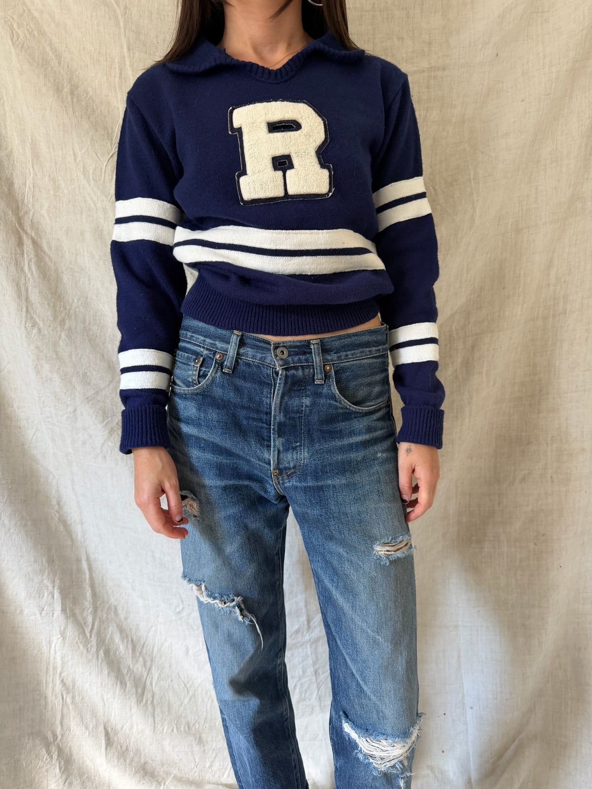 "R" Varsity Knit Sweater