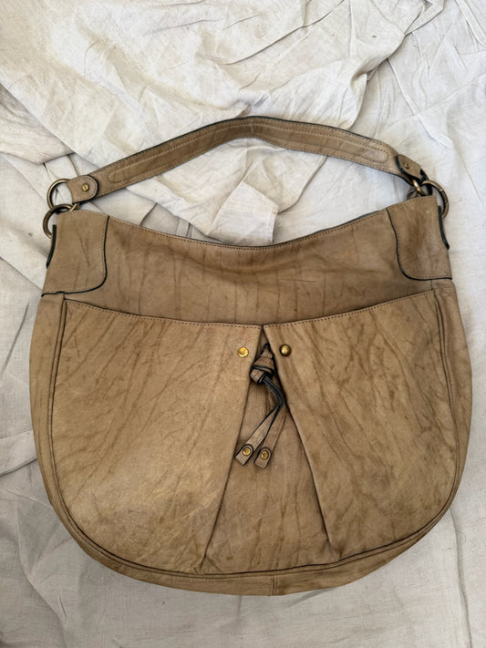 Ecru leather Shoulder Bag