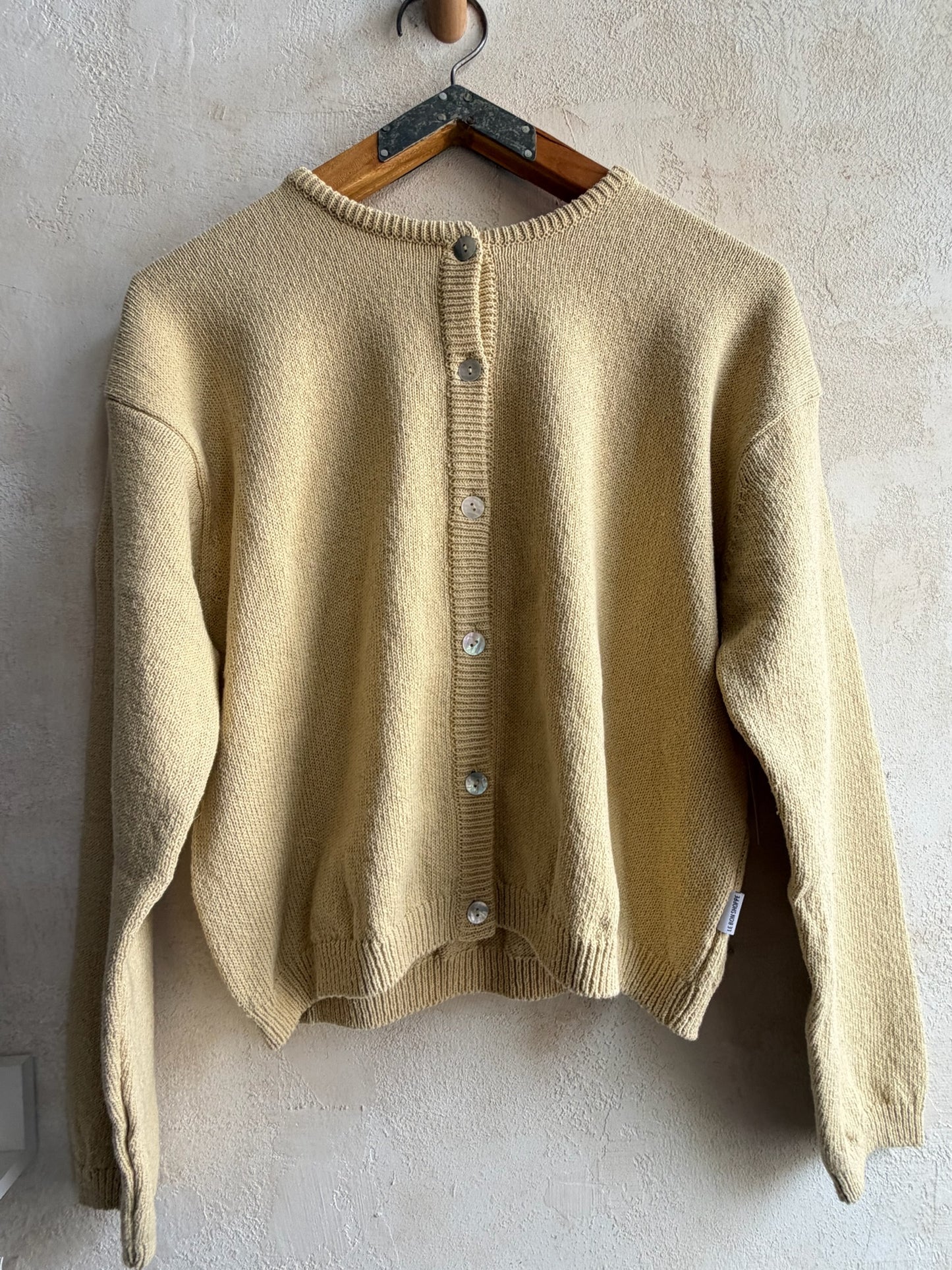 Cotton Leila Cardigan in Custard By Le Bon Shoppe