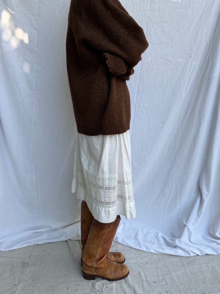 Chocolate Brown Wool Pullover