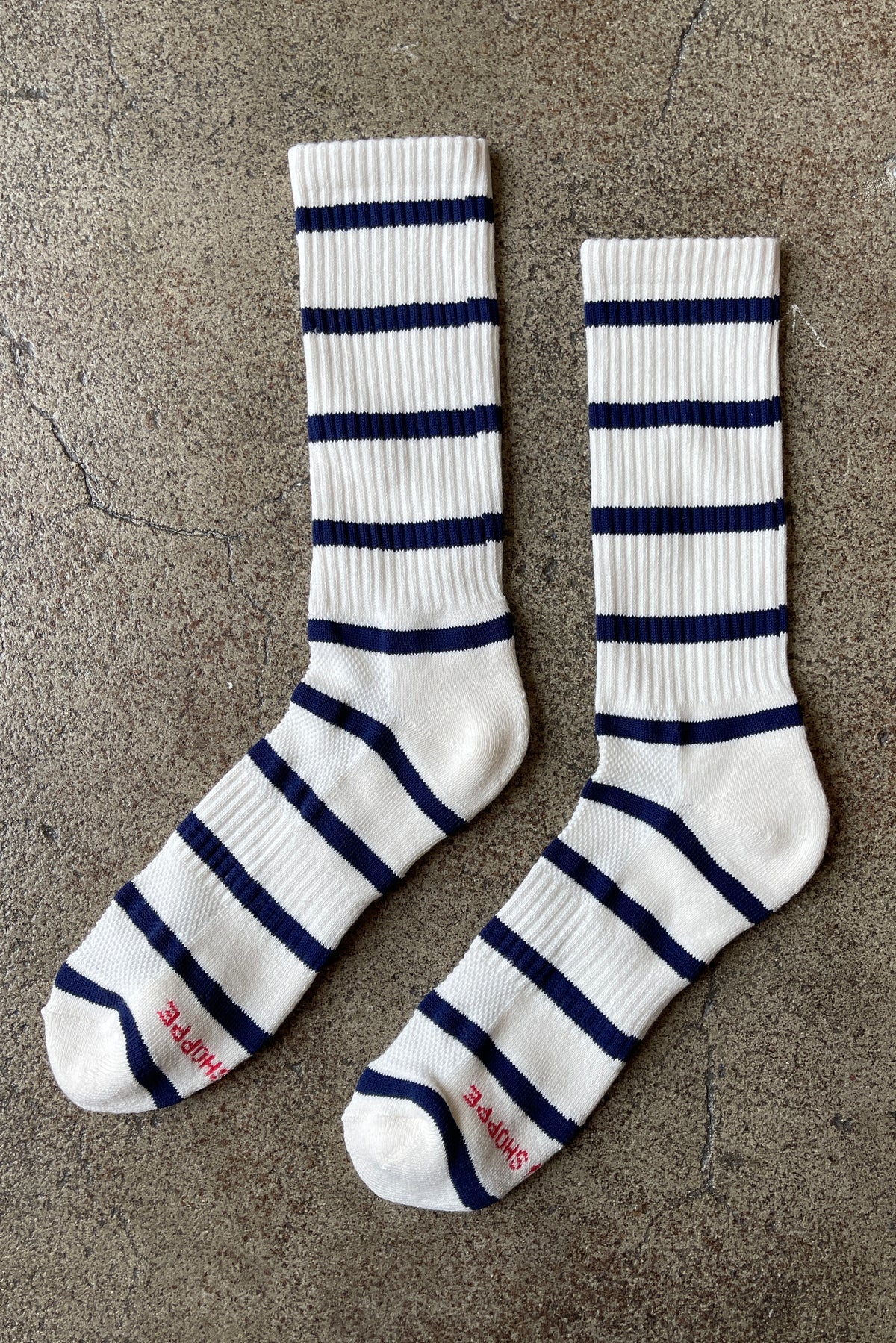 Extended Boyfriend Socks in Sailor Stripe by Le Bon Shoppe