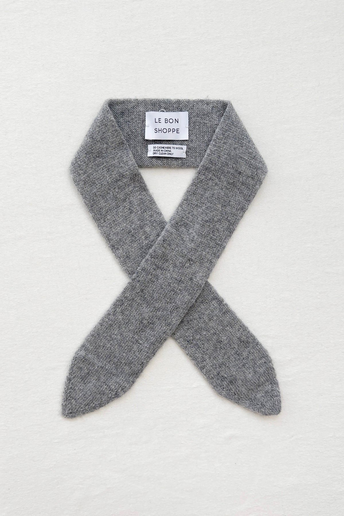 Cashmere Skinny Scarf in HT Grey by Le Bon Shoppe