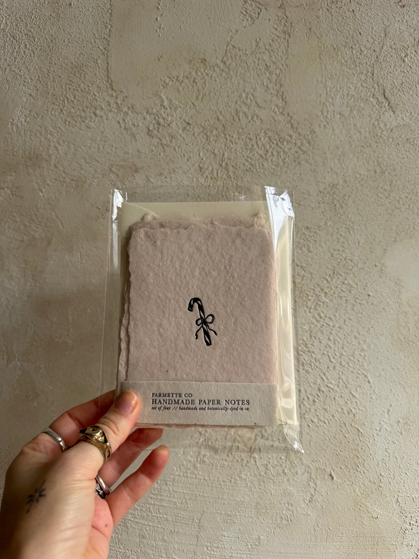 Candy Cane Note Card (set of 4) Card by Farmette