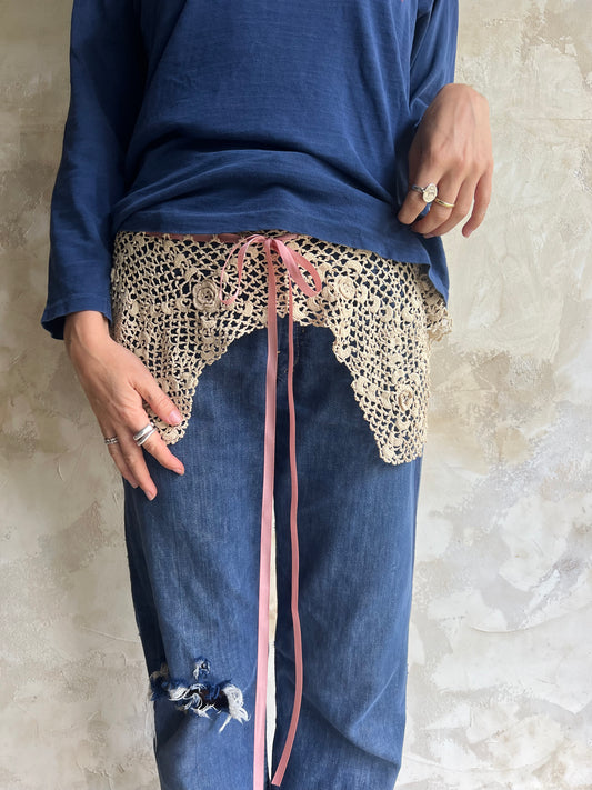 Antique Crochet Waist Accessory