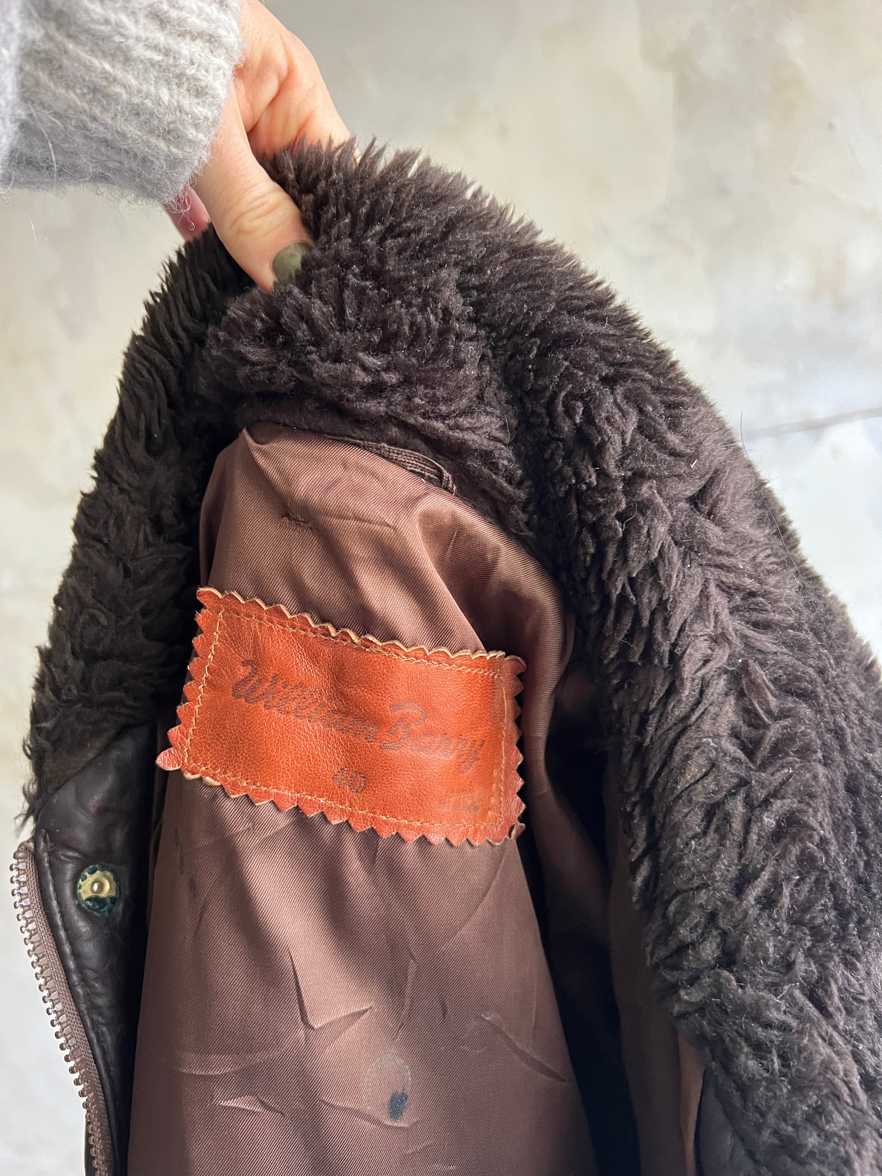 Brown Leather Bomber