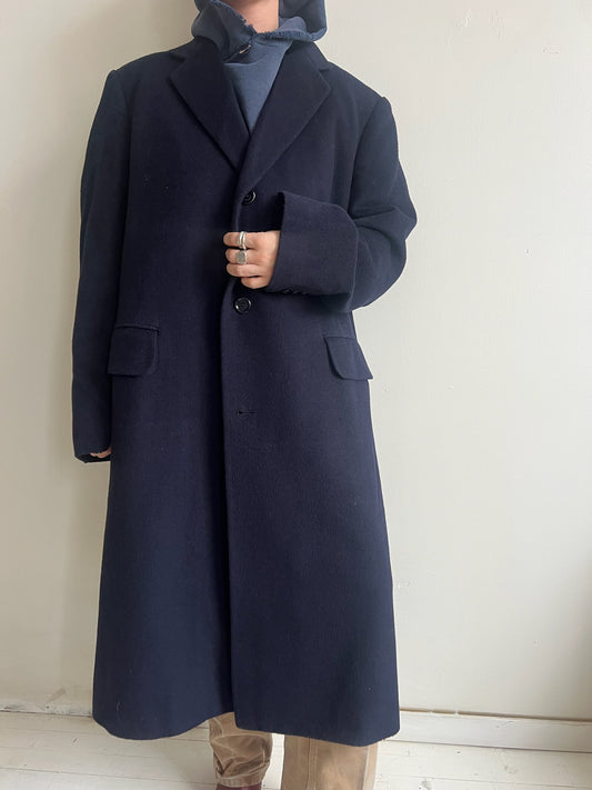 Navy Wool Trench Coat