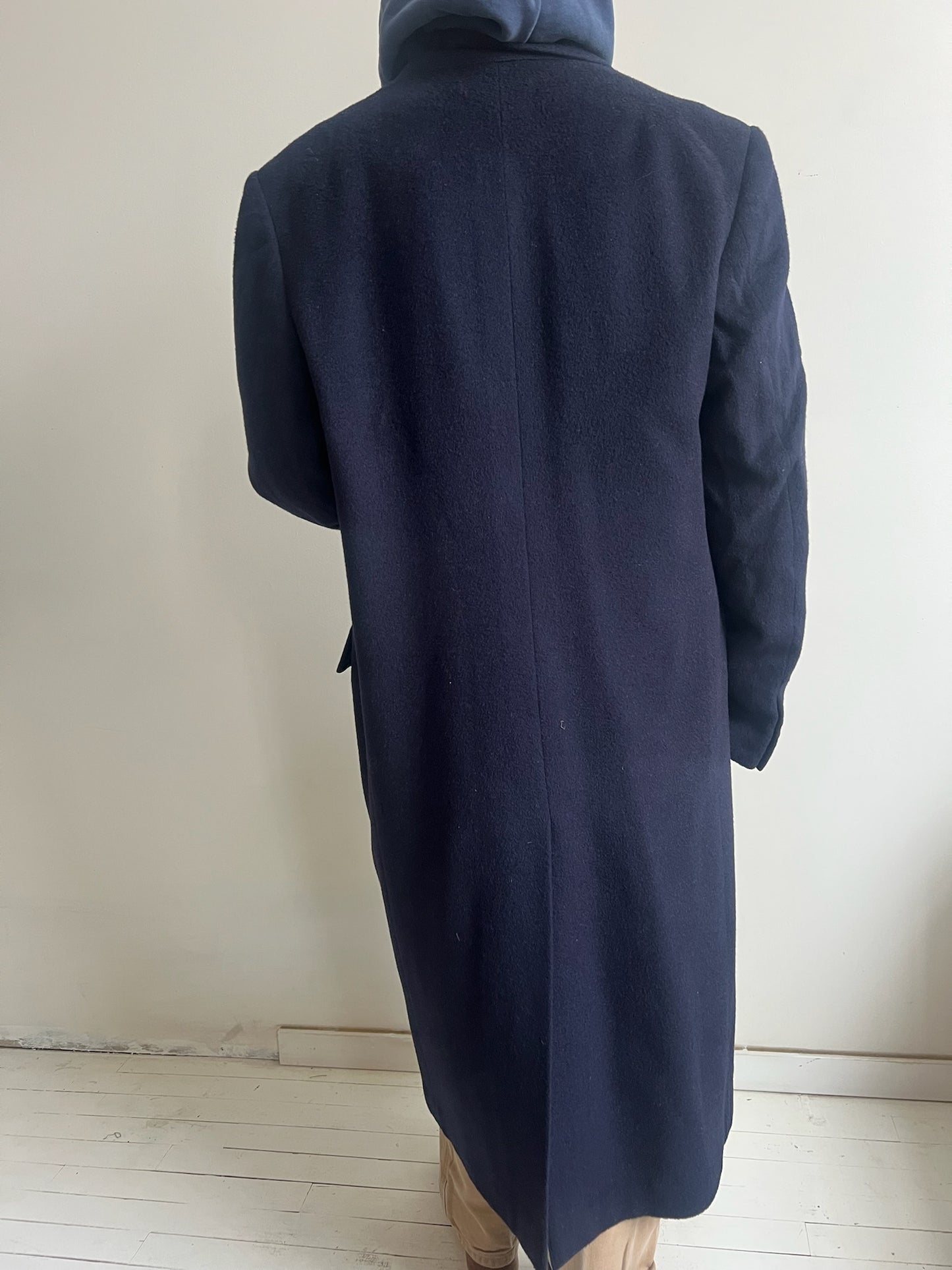 Navy Wool Trench Coat