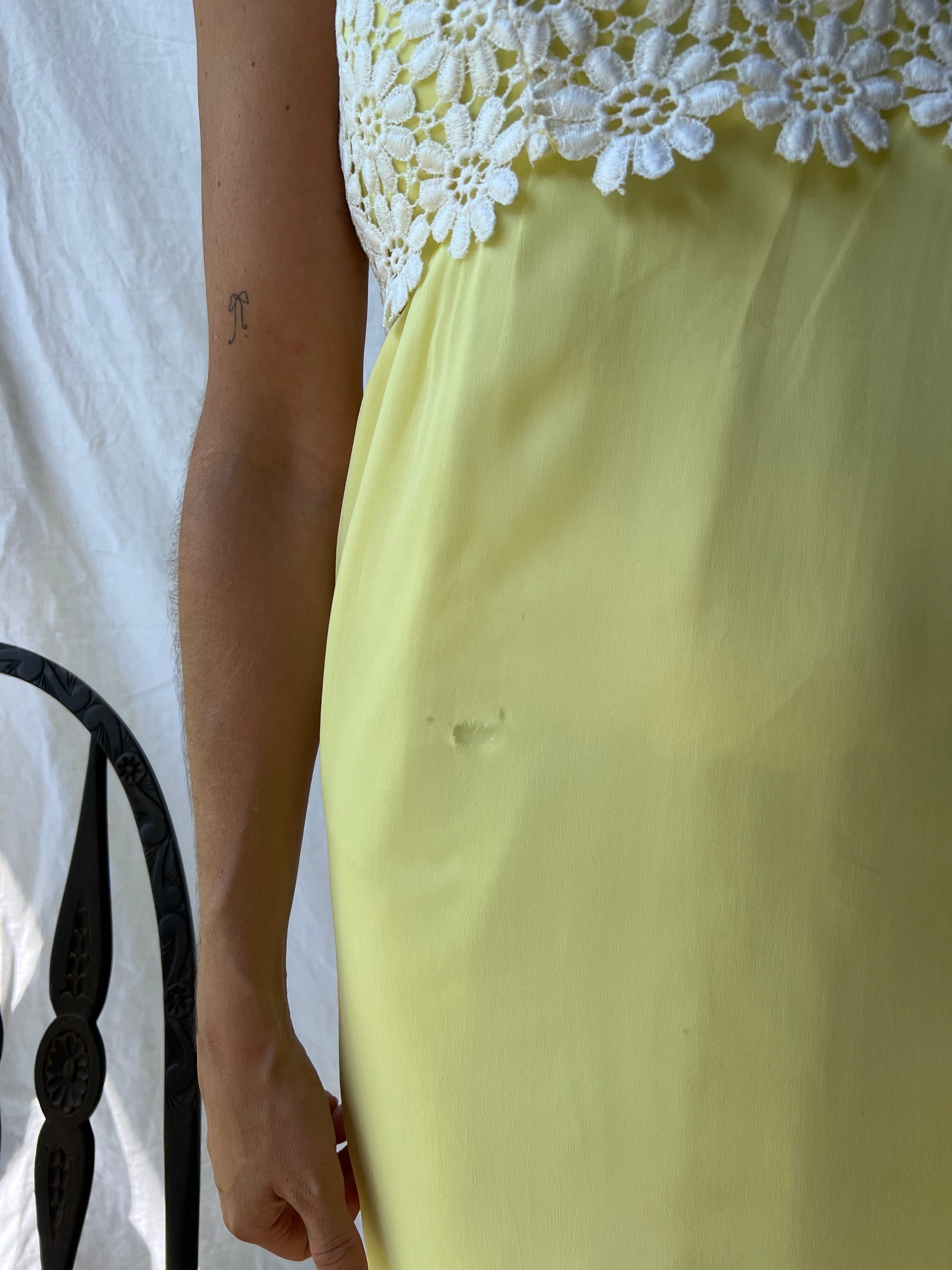 Lemon Yellow Daisy Long Dress