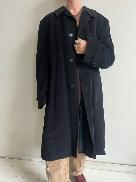 Black Wool Trench Coat