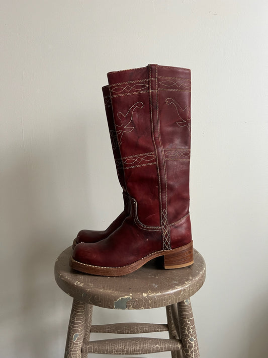 Burgundy Campus Boot