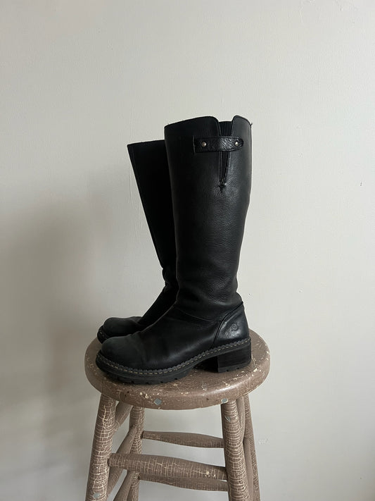 Black “Born” Zip Up Tall Boot