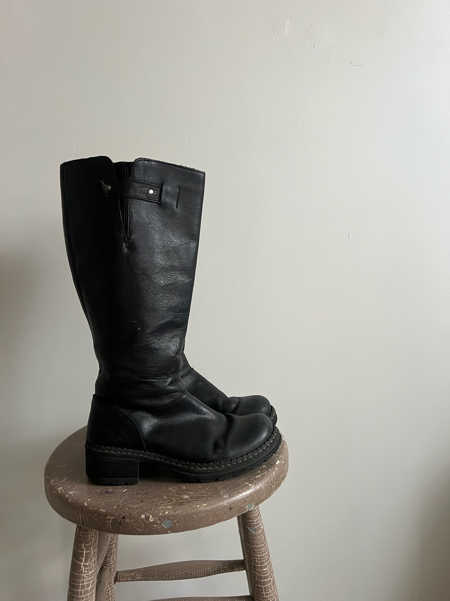 Black “Born” Zip Up Tall Boot