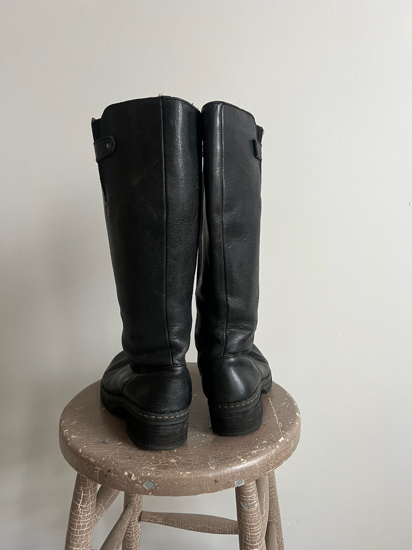 Black “Born” Zip Up Tall Boot