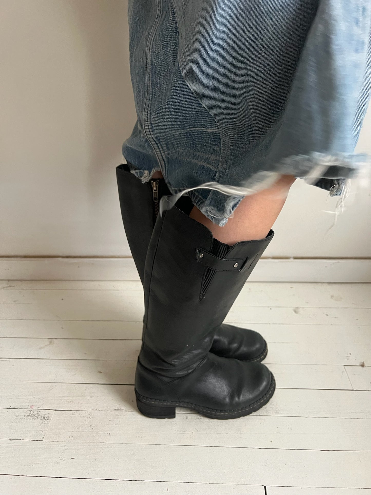 Black “Born” Zip Up Tall Boot