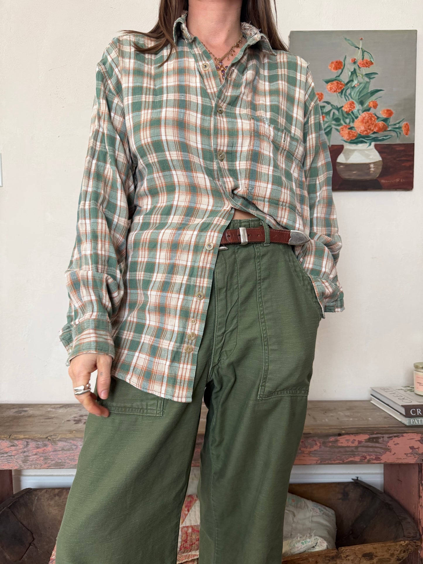 Suuuper Worn Plaid Button Up