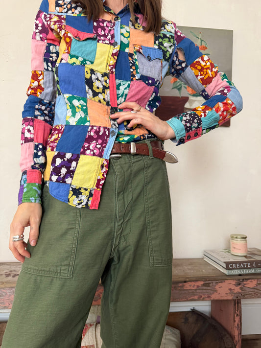 Patchwork Multi Colour Button Up