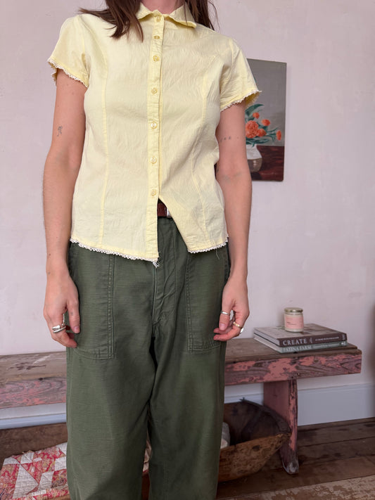 Lemon Yellow Cotton Blouse