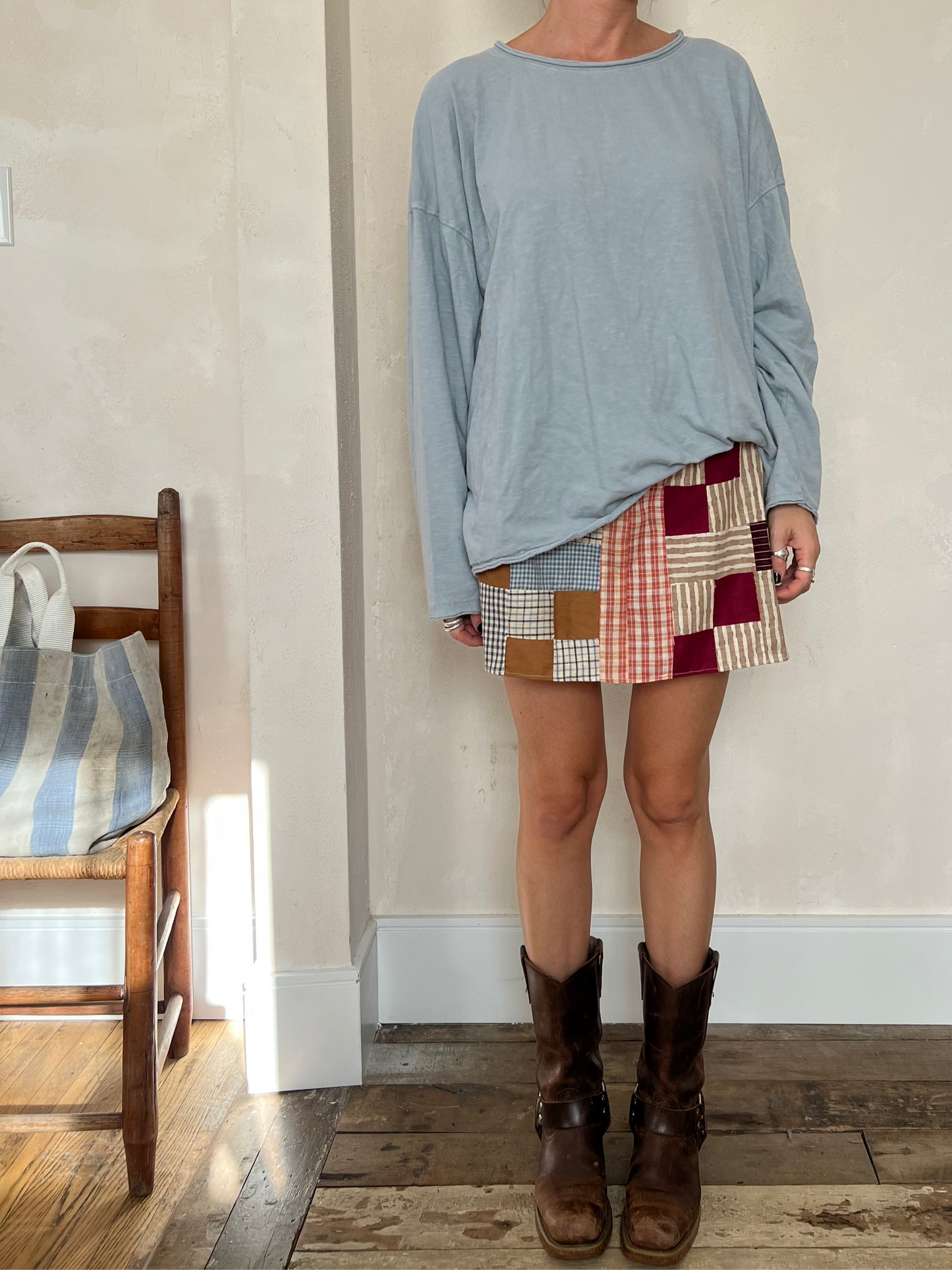Reworked Patchwork Mini Skirt